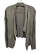Majestic Filatures Size 1 Grey Linen & Silk Long Sleeve Zip Pocket Cardigan Grey / 1