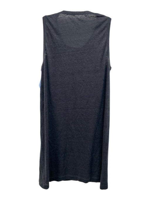 Zadig & Voltaire Size S Grey Linen Semi Sheer Sleeveless chest fringe Dress Grey / S