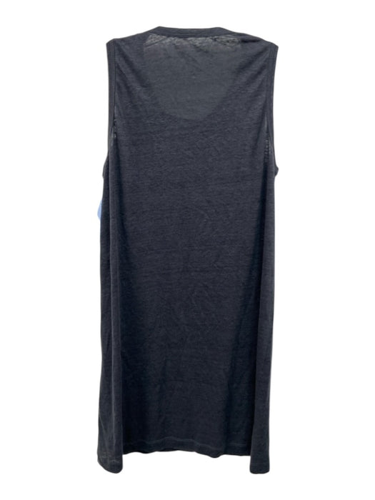 Zadig & Voltaire Size S Grey Linen Semi Sheer Sleeveless chest fringe Dress Grey / S