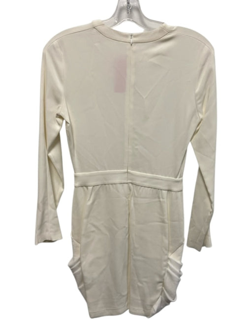 A.L.C. Size xs / 2 Cream White Viscose Blend Long Sleeve Draped Back Zip Dress Cream White / xs / 2