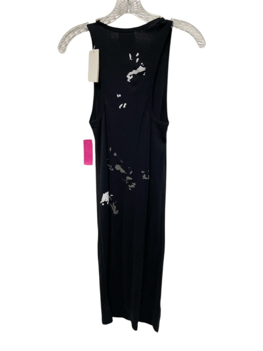 Helmut Lang Size S Black, White & Gray Cotton Rib Knit Sleeveless Splatter Dress Black, White & Gray / S