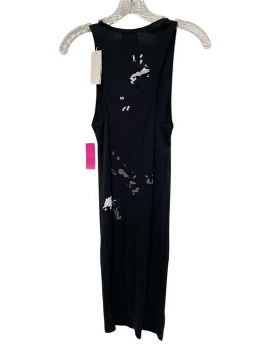 Helmut Lang Size S Black, White & Gray Cotton Rib Knit Sleeveless Splatter Dress Black, White & Gray / S