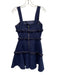 Amanda Uprichard Size XS Navy blue & gold No Fabric Tag Wide Strap Fringe Dress Navy blue & gold / XS