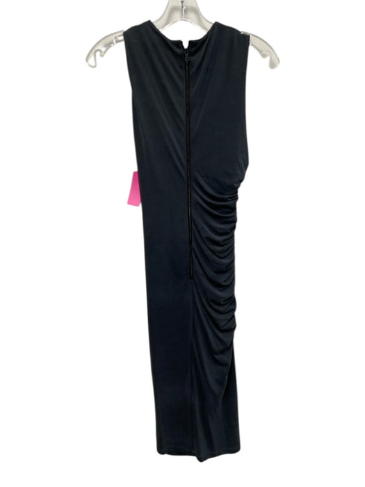 Alice + Olivia Size xs / 2 Gray Black Modal Blend Sleeveless Ruched Side Dress Gray Black / xs / 2