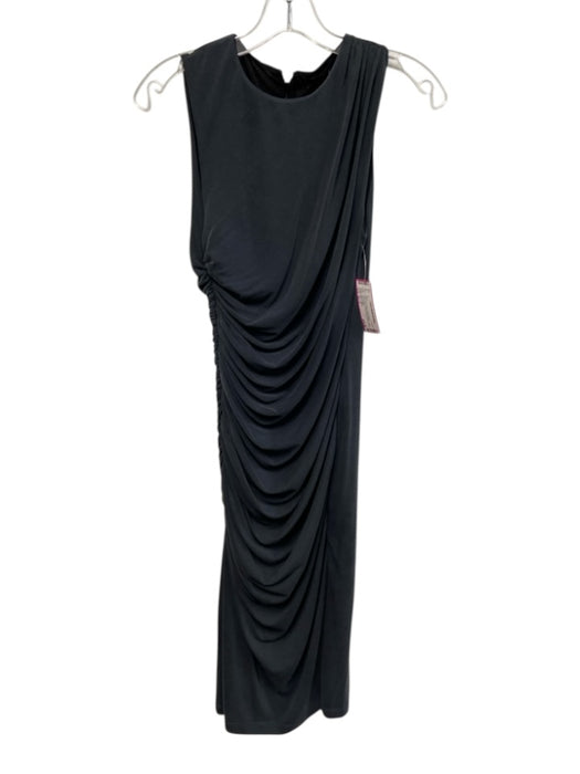 Alice + Olivia Size xs / 2 Gray Black Modal Blend Sleeveless Ruched Side Dress Gray Black / xs / 2