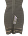 Herve Leger Size XS Black Rayon Blend Spaghetti Strap Knit Detail Back Zip Dress Black / XS