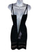 Herve Leger Size XS Black Rayon Blend Spaghetti Strap Knit Detail Back Zip Dress Black / XS