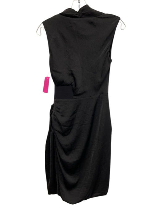 ALLSAINTS Size xs / 2 Black Polyester Sleeveless Assymetric Belt Detail Dress Black / xs / 2