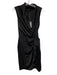ALLSAINTS Size xs / 2 Black Polyester Sleeveless Assymetric Belt Detail Dress Black / xs / 2