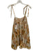 Intimately Free People Size XS Beige, Green & Orange polyester satin Mini Romper Beige, Green & Orange / XS