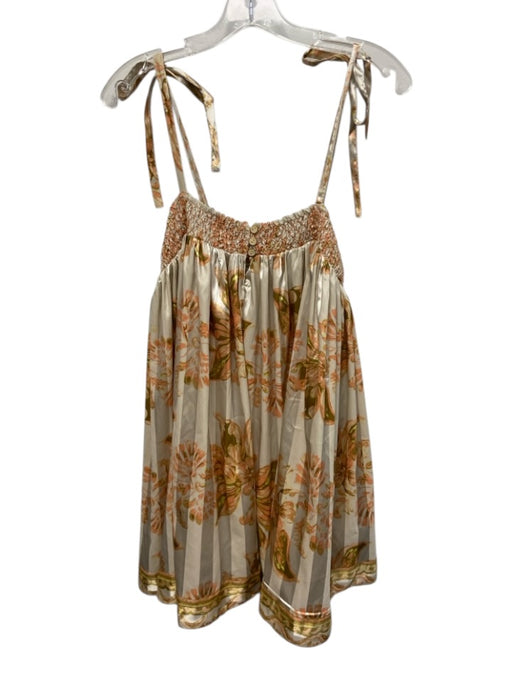 Intimately Free People Size XS Beige, Green & Orange polyester satin Mini Romper Beige, Green & Orange / XS