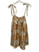 Intimately Free People Size XS Beige, Green & Orange polyester satin Mini Romper Beige, Green & Orange / XS