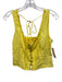 Free People Size XS Yellow Cotton Ruffle Trim Pleat Detail Hook clasp Top Yellow / XS