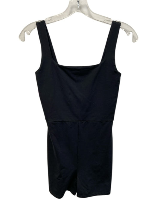 Reformation Size XS Black Polyester & Spandex Wide Strap Stretch Mini Romper Black / XS