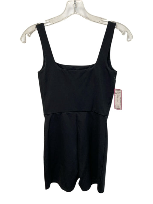 Reformation Size XS Black Polyester & Spandex Wide Strap Stretch Mini Romper Black / XS