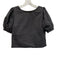 Amanda Uprichard Size XS Black Nylon Blend Textured Short Puff Sleeve Skirt Set Black / XS