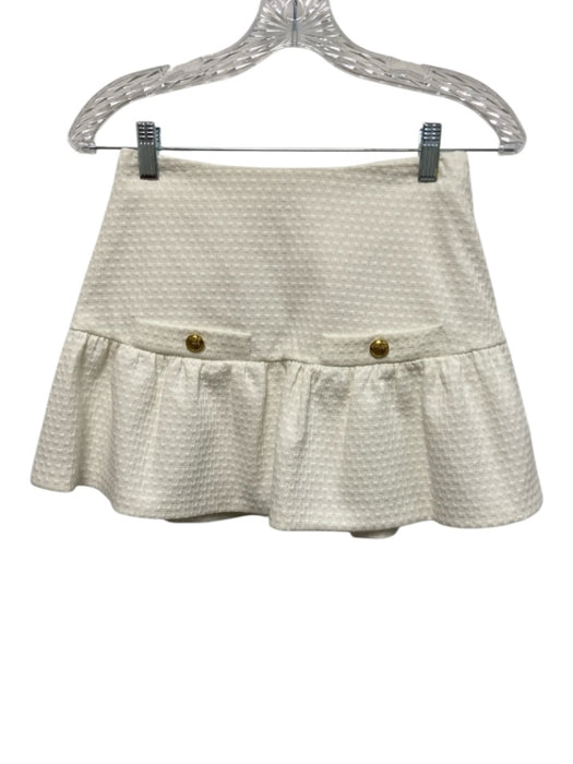 Amanda Uprichard Size XS White & Gold Cotton & Polyester Textured Skirt Set White & Gold / XS