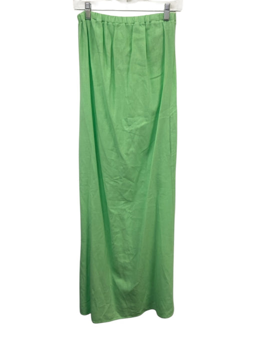 Stateside Size XS Lime Green Linen & Rayon Strapless Bra Incl Shift Maxi Dress Lime Green / XS