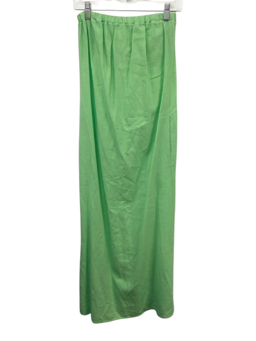Stateside Size XS Lime Green Linen & Rayon Strapless Bra Incl Shift Maxi Dress Lime Green / XS