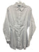 OW Collection Size S White Cotton Blend Long Sleeve Button Down Mini Shirt Dress White / S