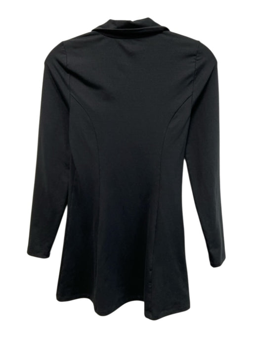 Reformation Size XS Black Stretch Long Sleeve Collar Quarter Zip Dress Black / XS