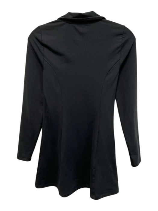 Reformation Size XS Black Stretch Long Sleeve Collar Quarter Zip Dress Black / XS