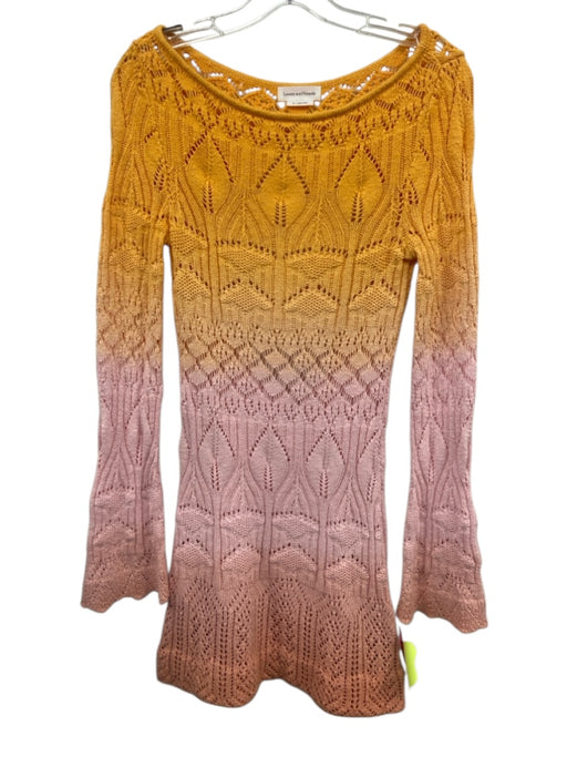 Lovers and Friends Size XS Yellow, Orange & Pink Cotton Blend Crochet Knit Dress Yellow, Orange & Pink / XS