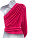Amanda Uprichard Size XS Hot pink Polyester Long Sleeve One Shoulder Top Hot pink / XS