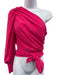 Amanda Uprichard Size XS Hot pink Polyester Long Sleeve One Shoulder Top Hot pink / XS