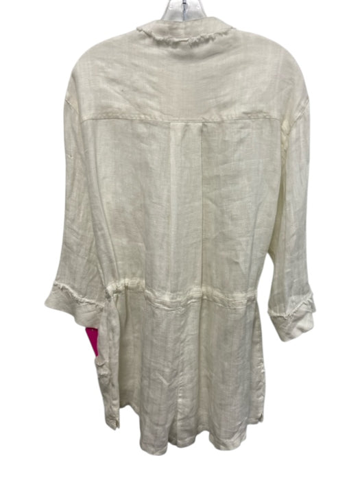 Intimately Free People Size XS White Linen Long Sleeve Half Button Romper White / XS