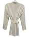 Amanda Uprichard Size S Cream White Polyester Long Sleeve V Neck Zipper Romper Cream White / S