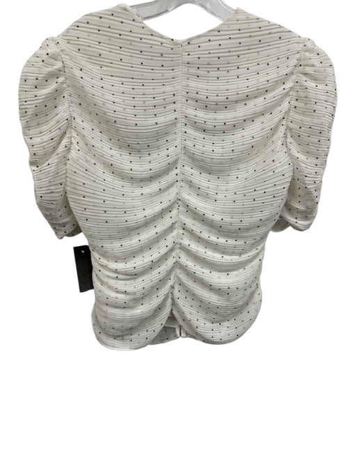 Frame Size M White & Black Polyester Micropleat Crinkle Polka Dot Top White & Black / M