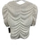 Frame Size M White & Black Polyester Micropleat Crinkle Polka Dot Top White & Black / M