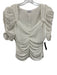 Frame Size M White & Black Polyester Micropleat Crinkle Polka Dot Top White & Black / M