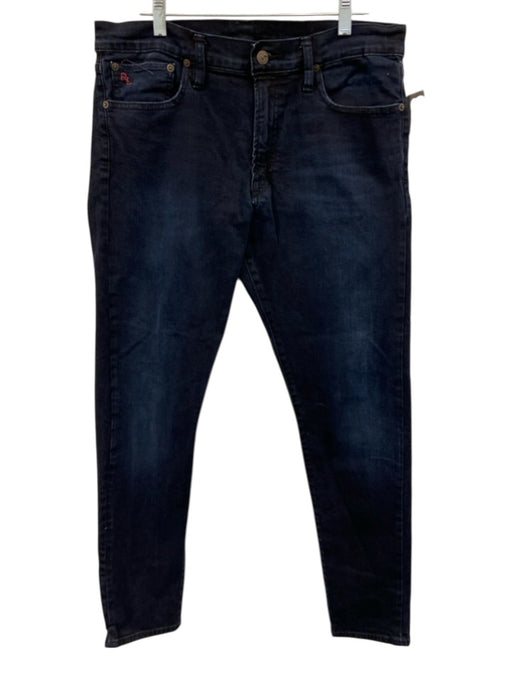 Polo Size 34 Dark Wash Cotton Blend Solid Skinny Jean Men's Pants Dark Wash / 34