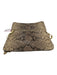 Tory Burch Beige & Gold Snake Embossed Leather Shimmer Magnetic Flap Bag Beige & Gold / S