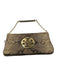Tory Burch Beige & Gold Snake Embossed Leather Shimmer Magnetic Flap Bag Beige & Gold / S