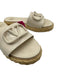 Valentino Garavani Shoe Size 37 White & Beige Leather Jute Logo Slides Sandals White & Beige / 37