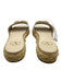 Valentino Garavani Shoe Size 37 White & Beige Leather Jute Logo Slides Sandals White & Beige / 37