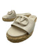 Valentino Garavani Shoe Size 37 White & Beige Leather Jute Logo Slides Sandals White & Beige / 37