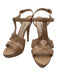 Miu Miu Shoe Size 37 Light Pink Embossed Leather Ankle Buckle Stiletto Sandals Light Pink / 37