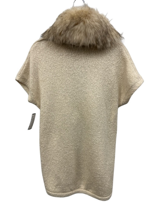 Alice + Olivia Size XS Beige & Brown Cotton & Angora Blend Raccoon Fur Cardigan Beige & Brown / XS