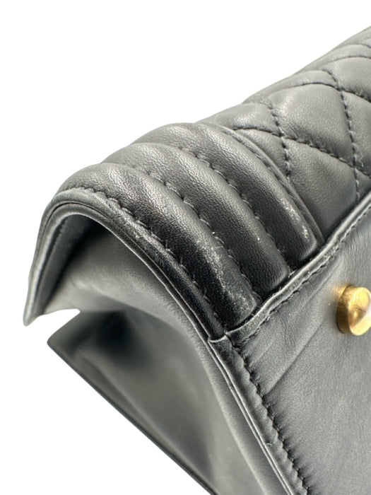 Chanel Black Leather Top Handle Quilted Tote Shopper Bag Black / Large