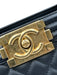 Chanel Black Leather Top Handle Quilted Tote Shopper Bag Black / Large