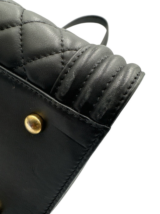 Chanel Black Leather Top Handle Quilted Tote Shopper Bag Black / Large