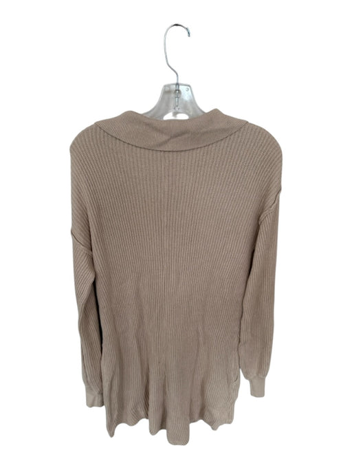 by Together Size S Tan Cotton Long Sleeve Knit Button Down Romper Tan / S
