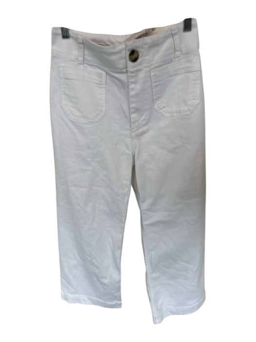 Pilcro Size 27 White Cotton Blend High Waist Wide Leg Pants White / 27