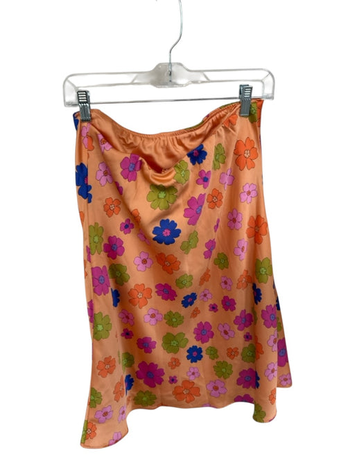 Show Me Your Mumu Size L Orange & Multi Polyester Built in bra Flowers Dress Orange & Multi / L
