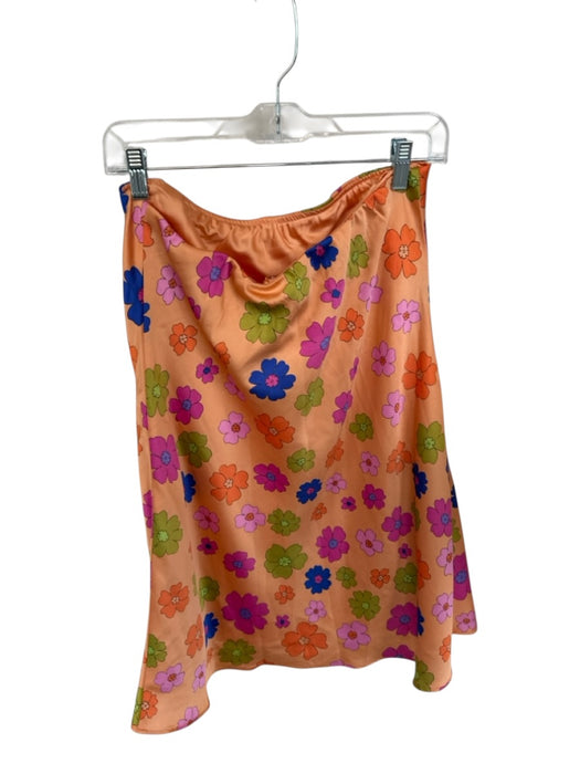 Show Me Your Mumu Size L Orange & Multi Polyester Built in bra Flowers Dress Orange & Multi / L