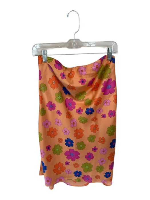 Show Me Your Mumu Size L Orange & Multi Polyester Built in bra Flowers Dress Orange & Multi / L